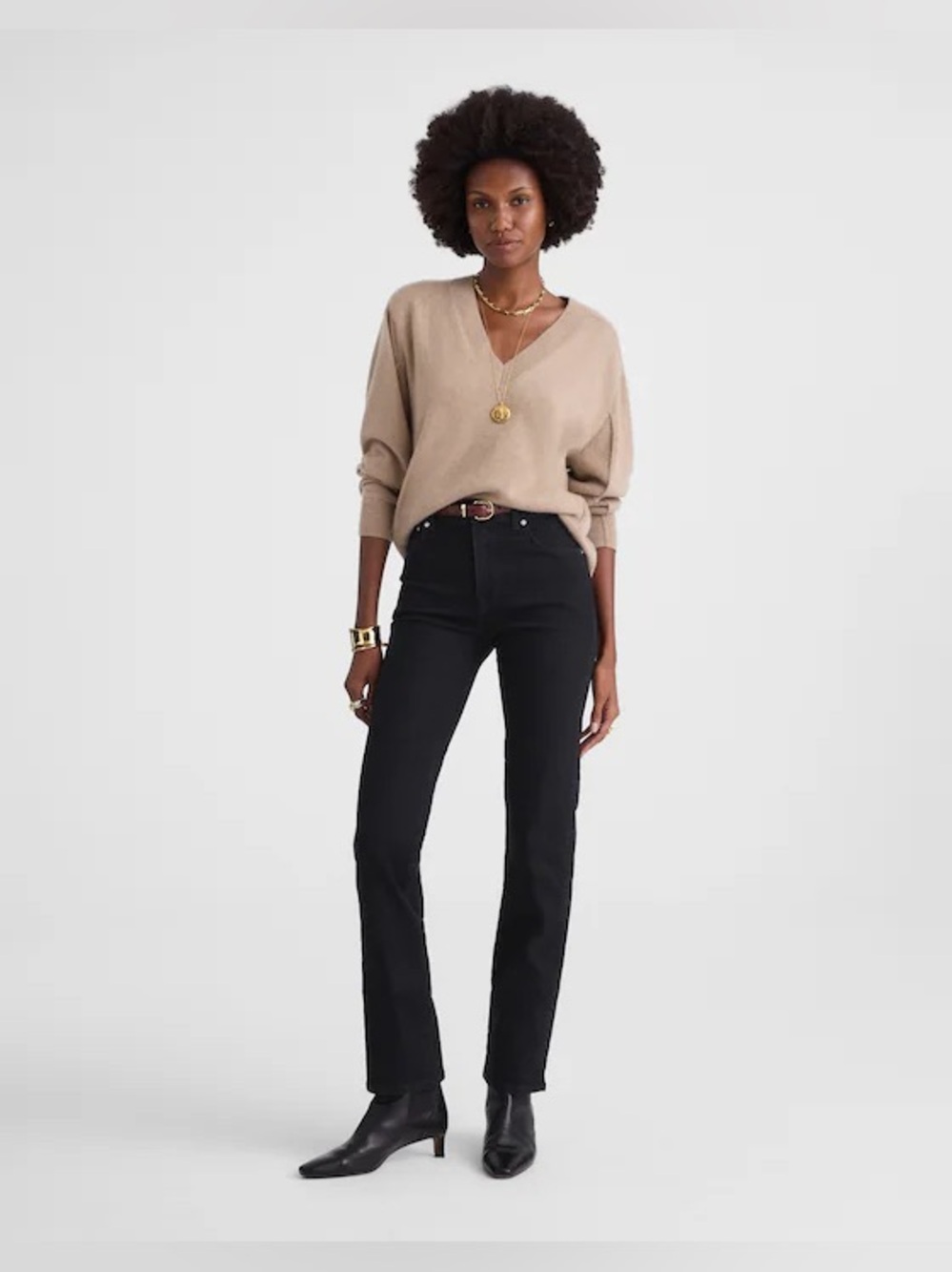 Madewell Women’s The Longline Straight Jean Black Frost Comfort Stretch Size 30